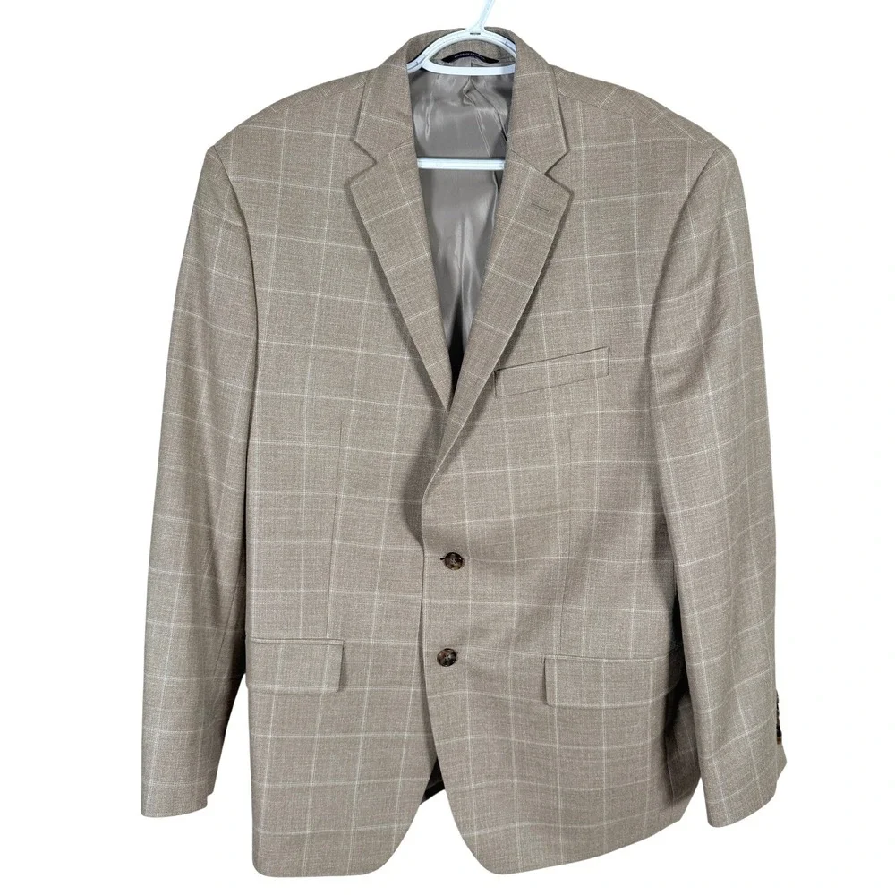 Ralph Ralph Lauren Wool Silk Linen Blazer Mens 44R Windowpane Sport Coat Canada